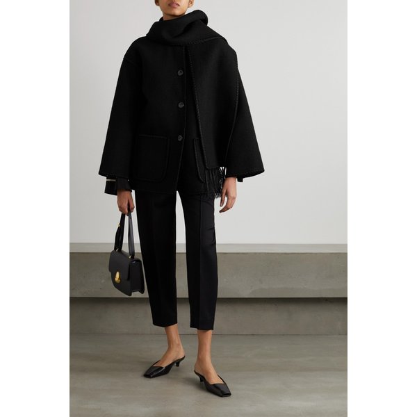 드레이프 프린지 울 혼방 재킷 블랙 43769801094967944