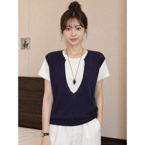 브이넥 루즈핏 베스트 G6MVT002P _P421551444