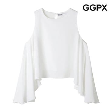 GGPX 민소매 러플 날개 블라우스 (GP7SH044F)