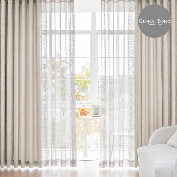 비즈 암막커튼+코디커튼 풀세트 중형