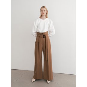 Wide-Leg Belted Trousers (JUJS207-70)