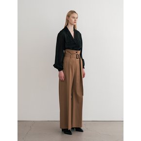 Wide-Leg Belted Trousers (JUJS207-70)