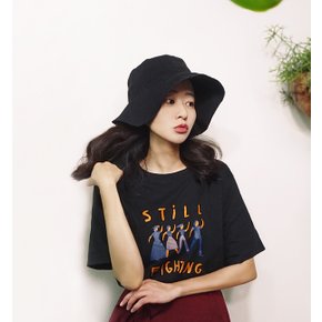 오버핏 일러스트 코튼면 반팔티셔츠n825