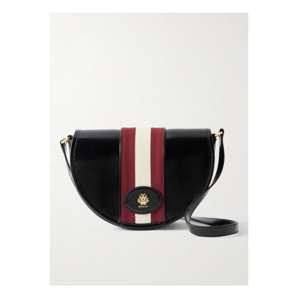 베켓 웨빙 트리밍 글로스 가죽 숄더 백 블랙 46376663162830422