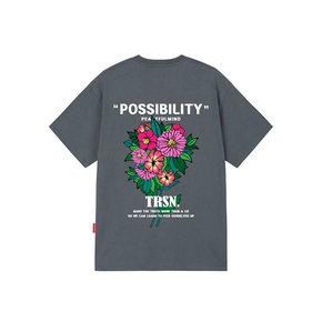 POSSIBILITY FLOWER T-SHIRTS - GRAY