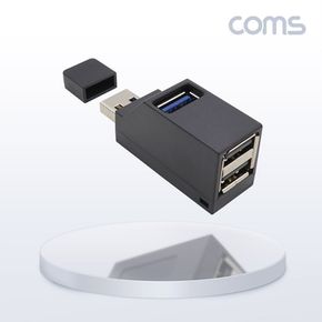 Coms USB 3.0 허브 3포트 3Port 썸타입 블랙 무전원