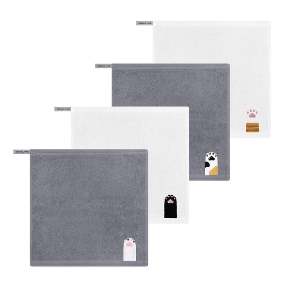 송월타올 냥냥펀치 고리수건 1매 어린이집 유아 핸드타올