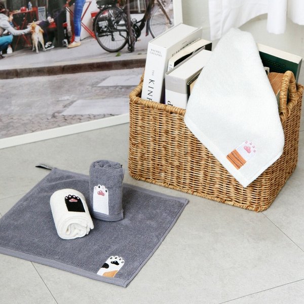 송월타올 냥냥펀치 고리수건 1매 어린이집 유아 핸드타올