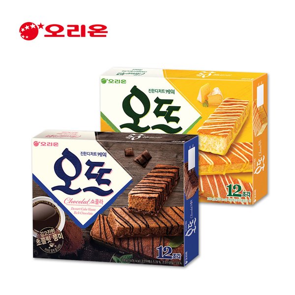 오리온 오뜨 쇼콜라 300g (12입) + 오뜨 치즈 288g (12입) 디저트 시리즈 - SSG.COM