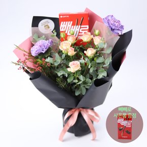 블룸앤스틱 꽃다발 (빼빼로 사은품 증정) 빼빼로데이 빼빼로 선물 우정선물 11 롯데 선물세트 기념일 한정판 콜라보 꽃배달