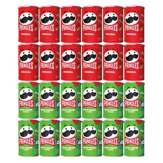 켈로그 프링글스 오리지날 53g x 12개 + 프링글스 양파맛 53g x 12개