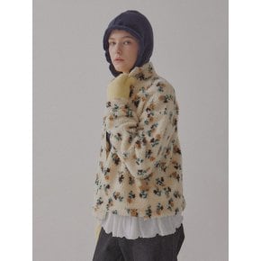 STELLA FLOWER FLEECE JACKET - CREAM BEIGE