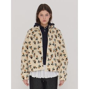 STELLA FLOWER FLEECE JACKET - CREAM BEIGE