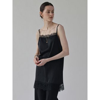 클래프 레이스 레이어드 슬립 원피스_black