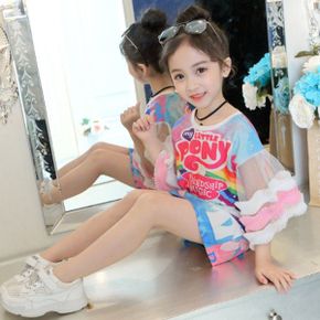 재한 키즈 레인보우 유니콘 티셔츠 스커트_P327603561