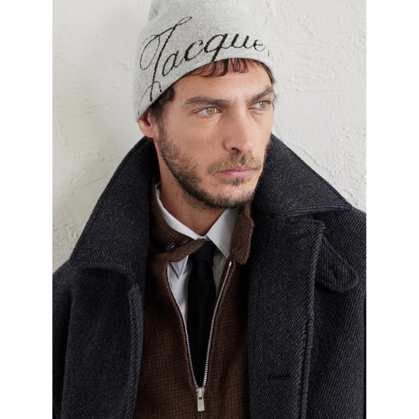 아틀리에 로고 자카드 니트 비니 46376663162968022