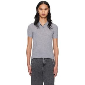 디온 리 그레이 버튼 폴로 셔츠 C7257PS24 MEDIUM GREY MARLE