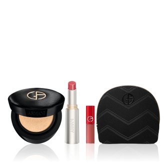 아르마니 뷰티 [한정] NEW 루미너스 실크 프리마 글로우 쿠션 & 프리즈마 글로우 립 밤 세트