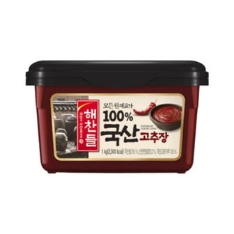  CJ제일제당 해찬들 100% 국산 고추장 1kg x6개