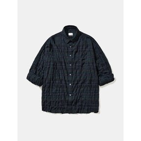 UV Crinkle Midnight Black Watch Check Shirt S171 Black