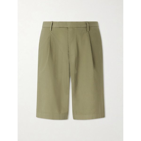 스트레이트 레그 플리츠 코튼 블렌드 포플린 쇼츠 46376663163084330