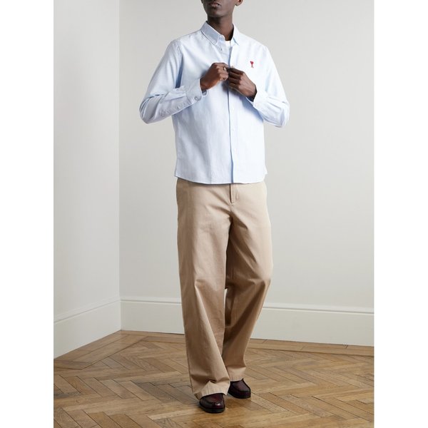 ADC 버튼다운 칼라 로고 자수 스트라이프 코튼 옥스포드 셔츠 1647597354177487