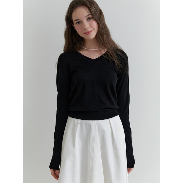[리퍼브] Fond v-neck knit (black)