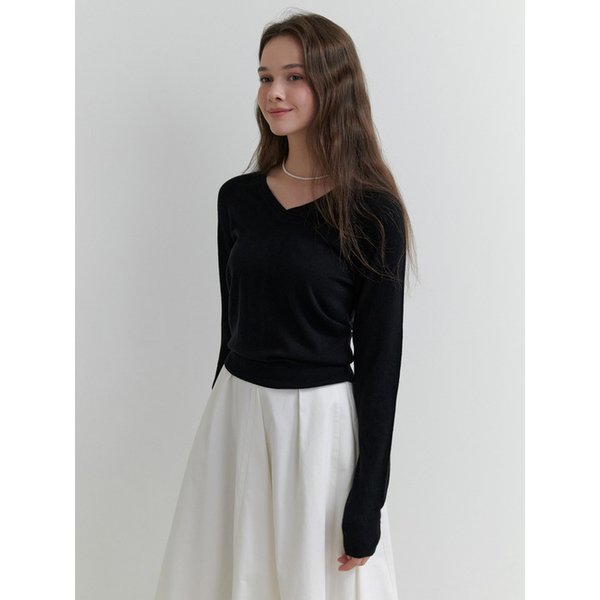 [리퍼브] Fond v-neck knit (black)