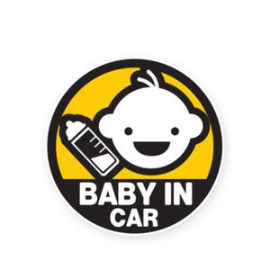  자동차스티커 BABY IN CAR 베이비 아기 젓병 (10cmX10cm)