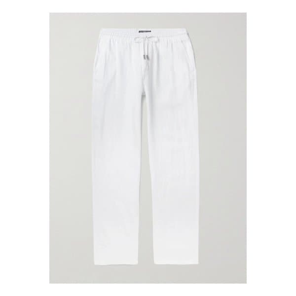 빌보콰 Pacha Wide-Leg Linen Drawstring Trousers 화이트 24092600056796276