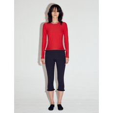 Wired hem basic top in Red