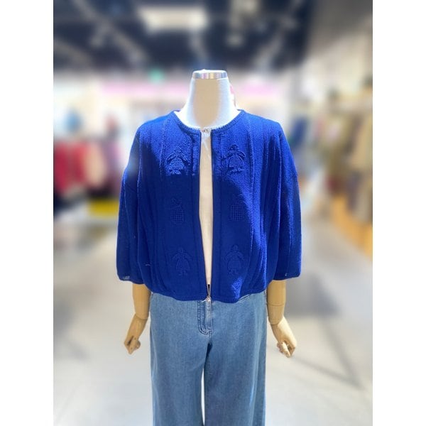 [여주점] 자수 패치 집업 니트 가디건 (BAKC52531)