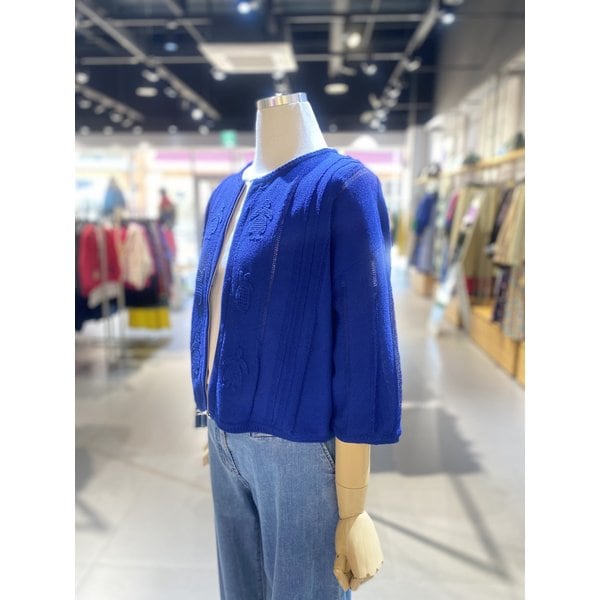 [여주점] 자수 패치 집업 니트 가디건 (BAKC52531)