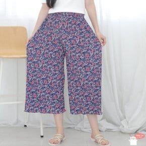 플리츠원피스 40대 주름 원피스 꽃 나염 플리츠 플라워 통바지 편안한