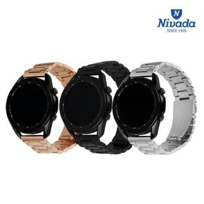[NIVADA] 니바다 퀵릴리즈 갤럭시워치 스트랩 3종 메탈밴드 6001 22mm(외경 45/46mm 호환가능) 갤럭시워치3 기어S3 프론티어 클래식