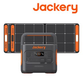 Jackery 휴대용 파워뱅크 2000 Rro+100W 태양광 패널 2개 세트