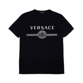[중고명품] 베르사체 95 블랙 코튼 로고 메두사 공용 반팔 티셔츠