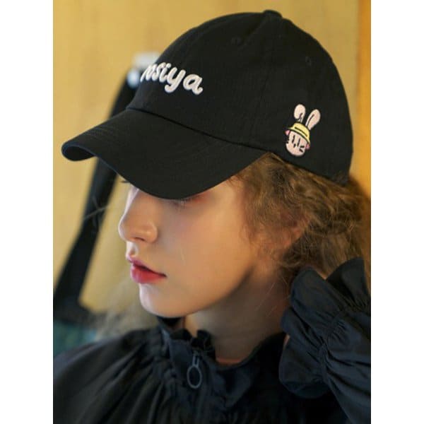 래빗 볼캡 블랙