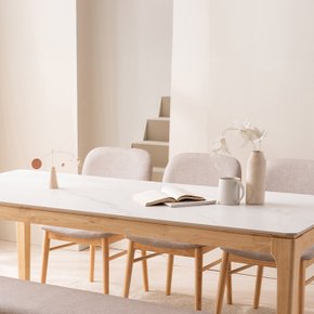 퍼팩트 통세라믹 6인용 원목 식탁 테이블