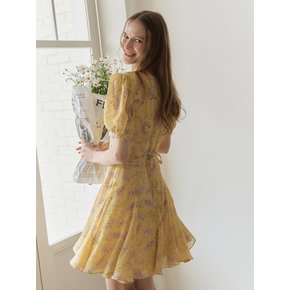 HALF SLEEVES CHIFFON FLARE ONEPIECE_YELLOW