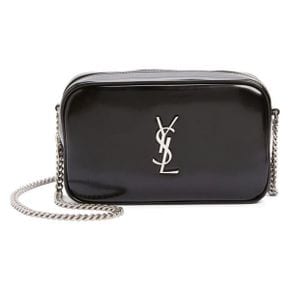 우먼 Saint Laurent 미니 루 Faux 레더 카메라백 숄더백 Noir 7219658