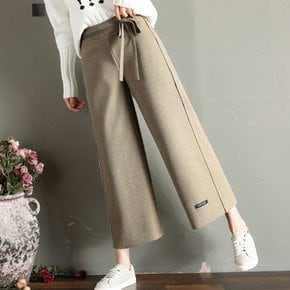 [~77까지]네마 리본 포인트 모직 밴딩팬츠