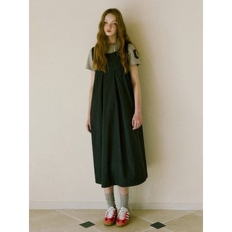 그린버터 Cotton Nylon Pintuck Dress (Navy)