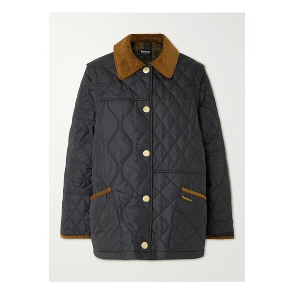 로리 컨버터블 코듀로이 트리밍 퀼팅 셸 재킷 블랙 46376663162881812