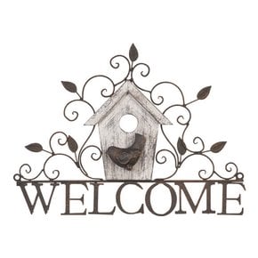 홈데코 철제 WELCOME 그레이