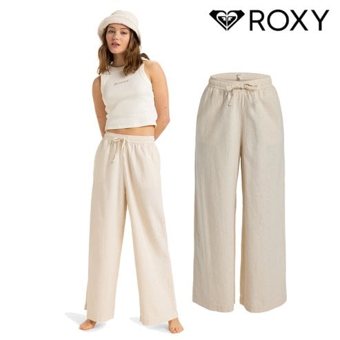 록시 LEKEITIO BREAK MID PANT 린넨 와이드 팬츠 (RF11LP029)