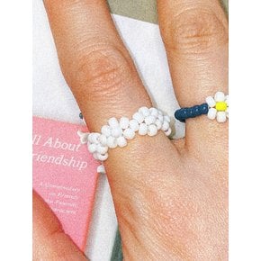 White Flowers Beads Ring 비즈반지