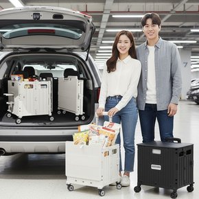 특대형 4바퀴 폴딩 쇼핑카트 65L 시장 마트 장바구니 캠핑 손수레 트렁크 짐정리 휴대용 카트