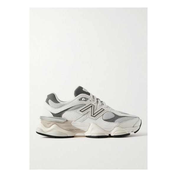 9060 고무 트리밍 텍스처 가죽 메시 스니커즈 화이트 1647597358678288