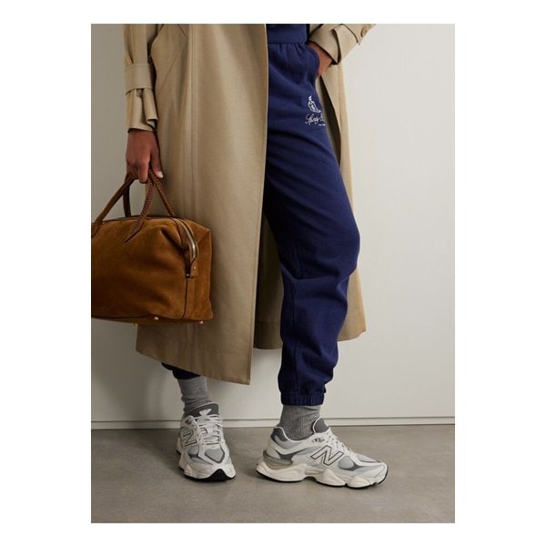 9060 고무 트리밍 텍스처 가죽 메시 스니커즈 화이트 1647597358678288